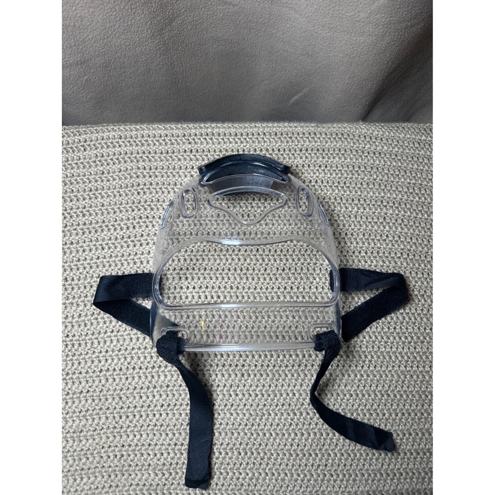 Clear Plastic Sports Face Guard Padded Chin Adjustable Straps Protective Mask